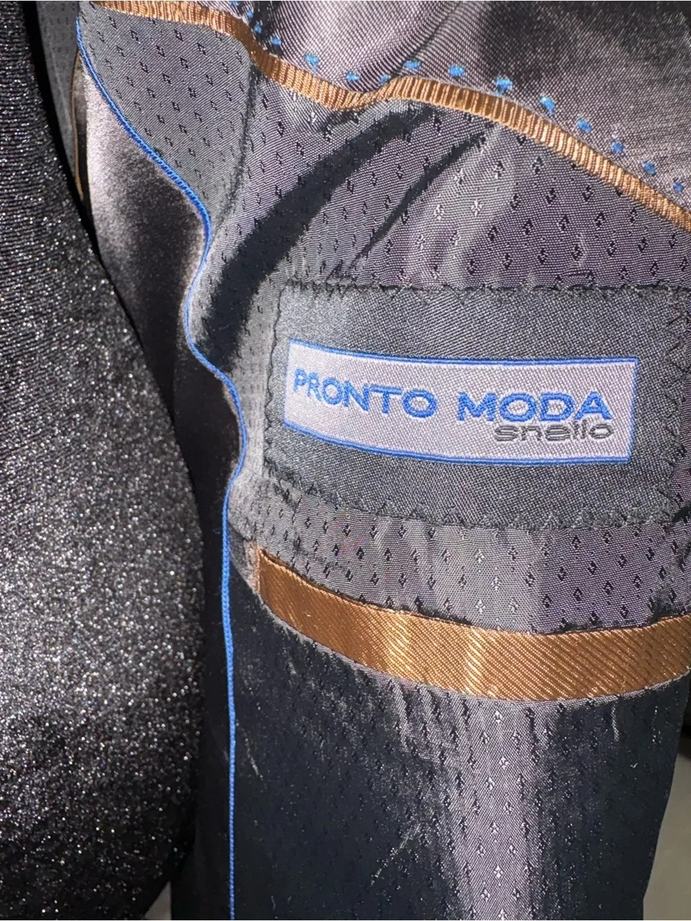 Pronto Moda Snello Men's Navy Two-Button Blazer Size 38S